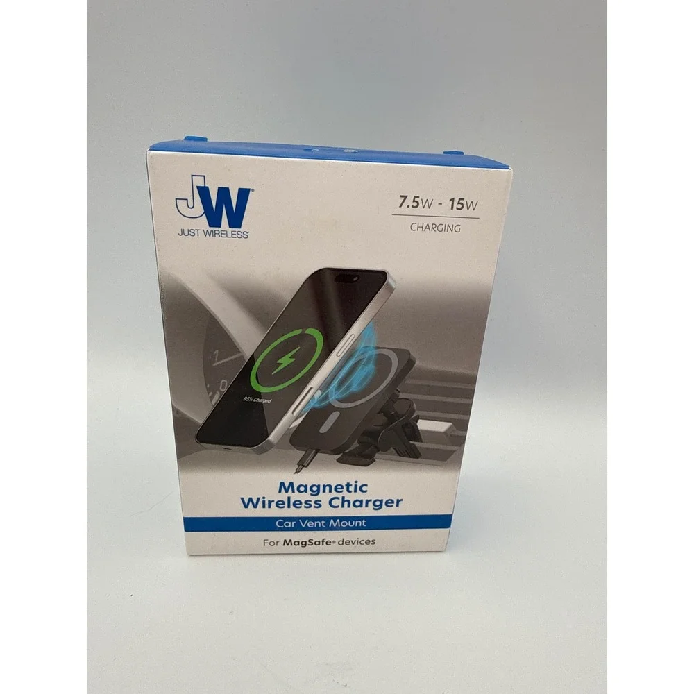 Just Wireless Magnetic Car Vent Charger Unisex OS Black New‎ MagSafe 15W Mount